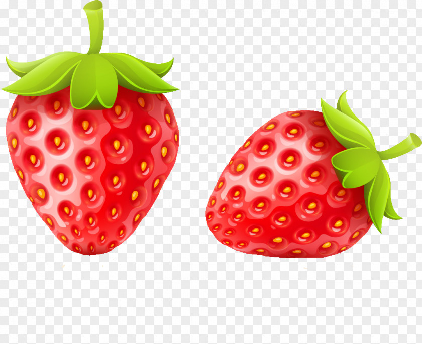 Two Meng Cute Strawberry Frutti Di Bosco Ripening Stock Illustration PNG