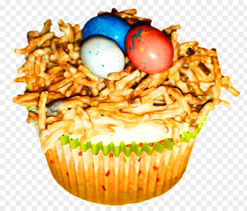 Easter Eggs Nest Cupcake Muffin Buttercream Flavor Cuisine PNG