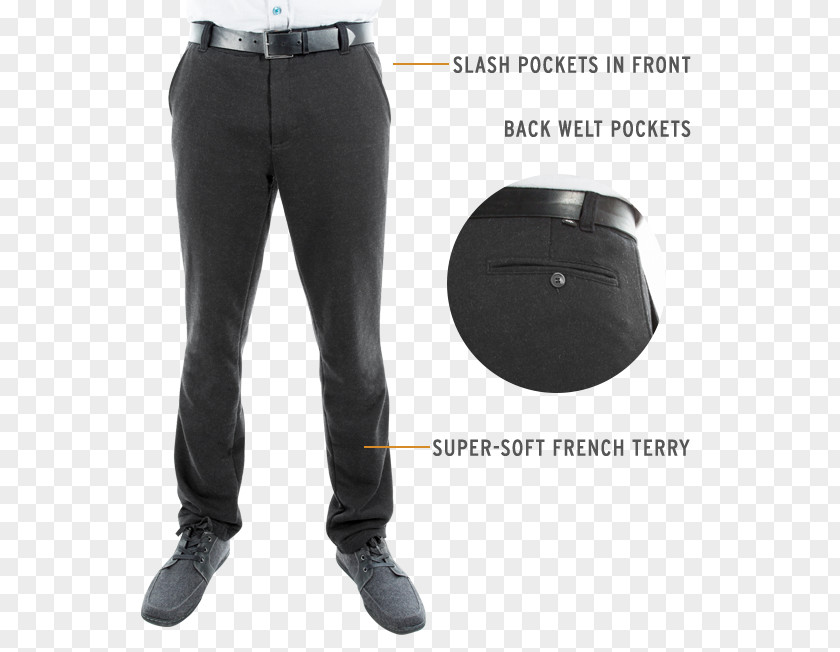 Wear Black Yarn Jeans Sweatpants Pocket Betabrand PNG