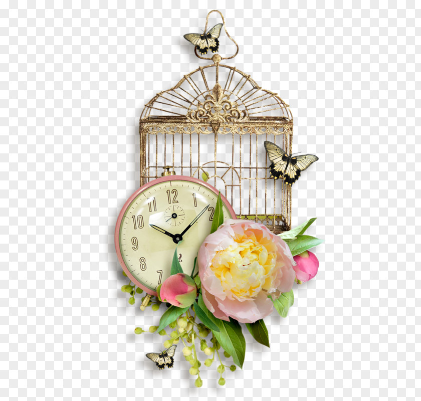 Horloge Vector Floral Design PNG