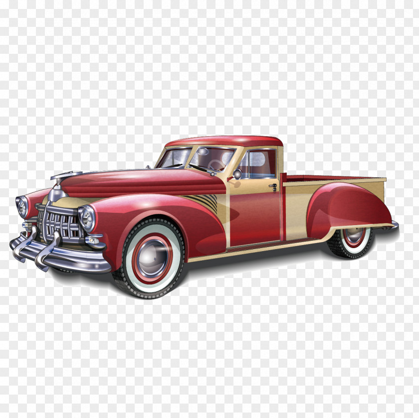 Red Sports Car Vector Pickup Truck Antique PNG