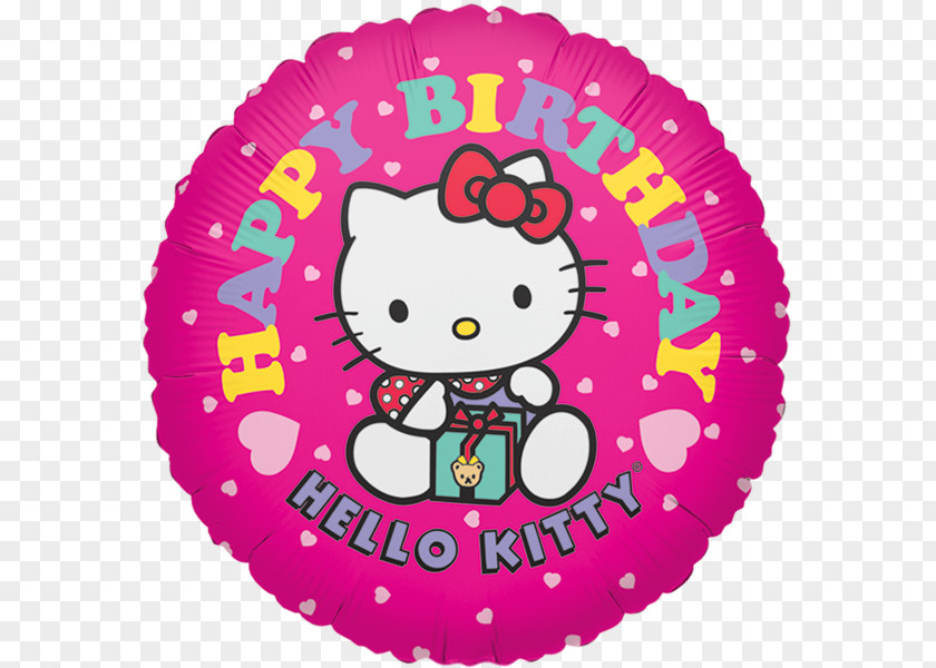 Balloon Hello Kitty Happy Birthday PNG
