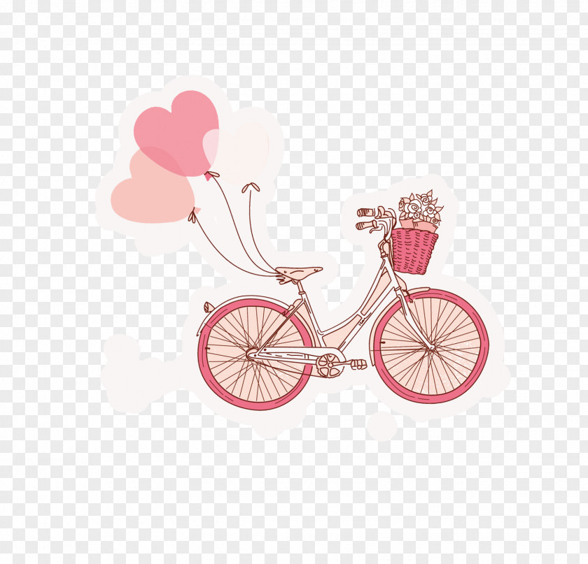 Pink Bike Bicycle Cycling Drawing PNG