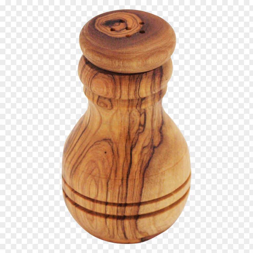 Wood Gear Salt And Pepper Shakers Black Spice Cellar PNG