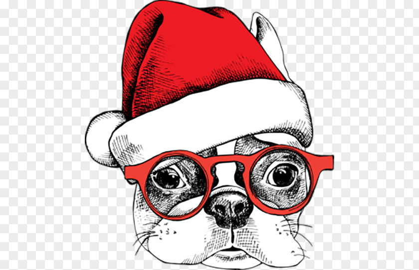 Celebrate Christmas Glasses Dog PNG christmas glasses dog clipart PNG