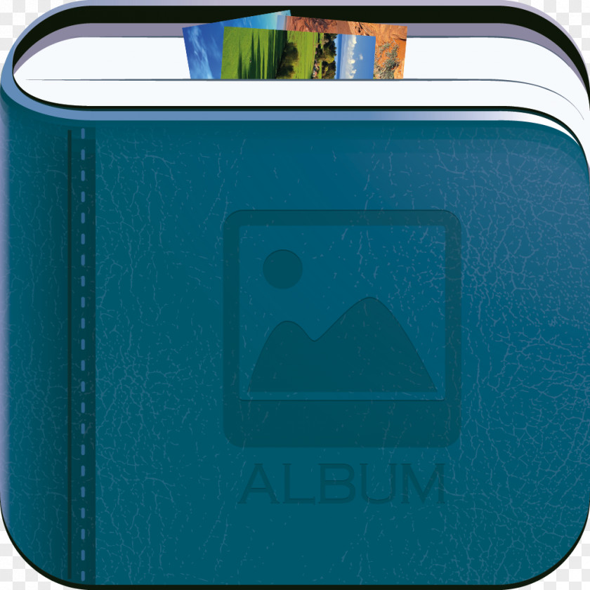 Photo Album Turquoise Rectangle PNG