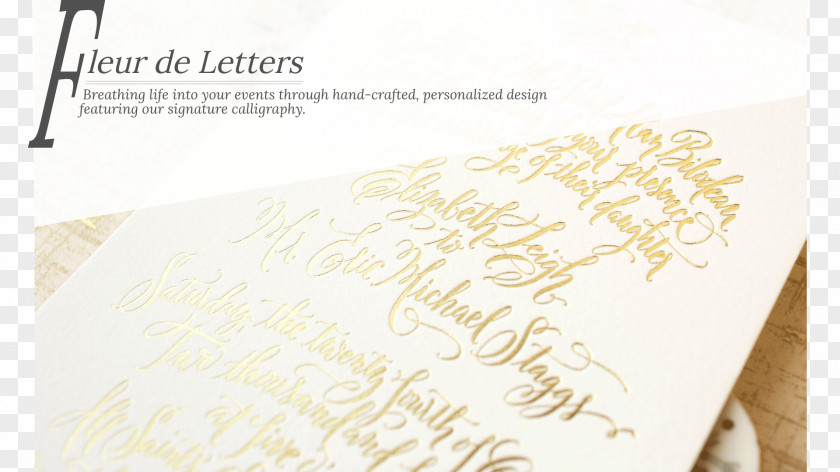 Wedding Invitation Calligraphy Paper Font PNG