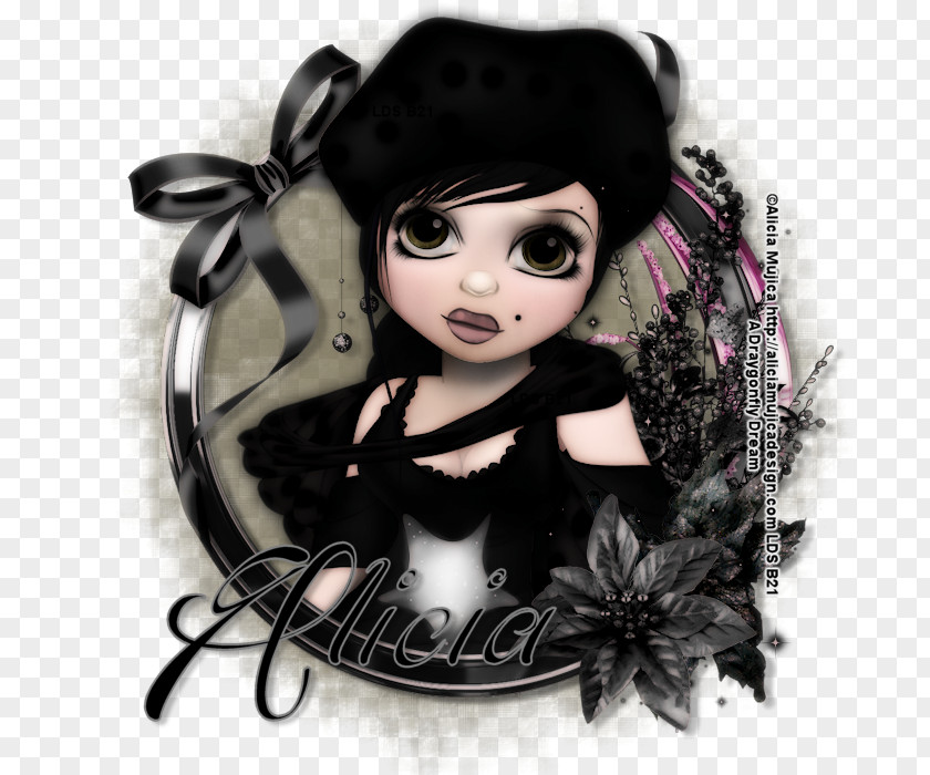 ALICIA MUJICA Black Hair Doll PNG