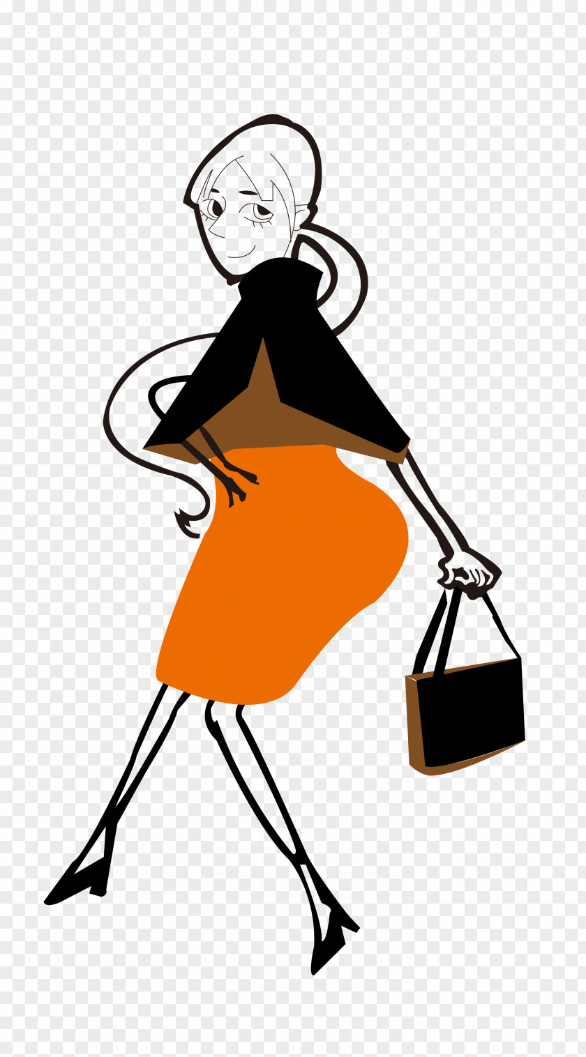 Cartoon Image Of A Woman Shopping Clip Art PNG