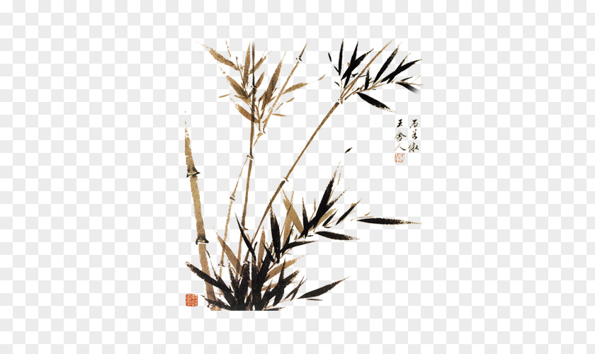 Bamboo Picture Material Chinese Painting Ink Wash Watercolor PNG