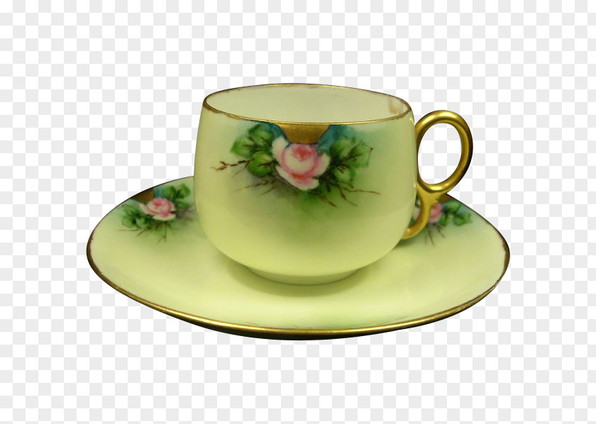 Hand Pasinted Cup Coffee Saucer Porcelain Mug PNG