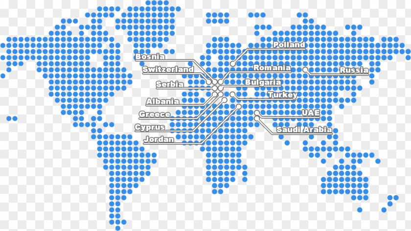 World Map Dot Distribution PNG