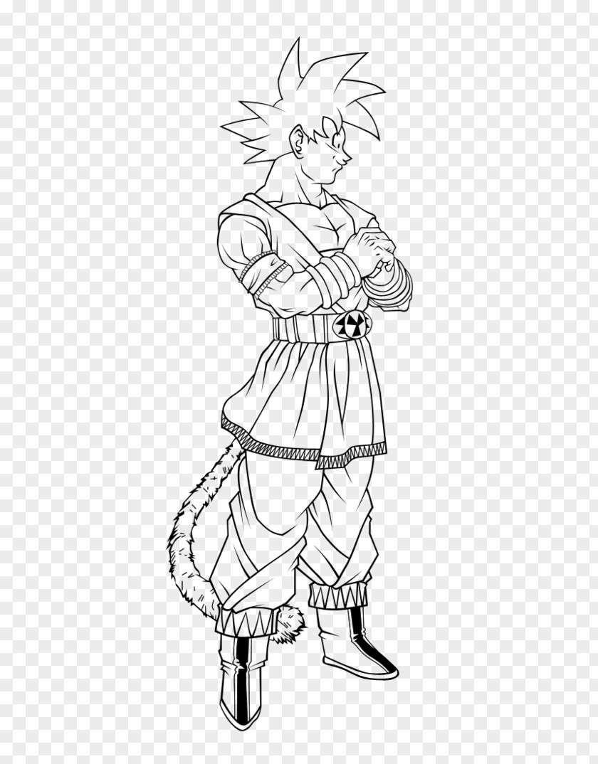 Dress Goku Line Art Sketch PNG