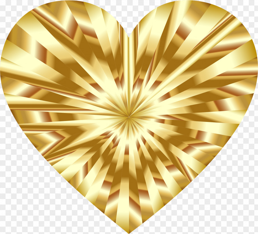 Gold Heart Clip Art PNG