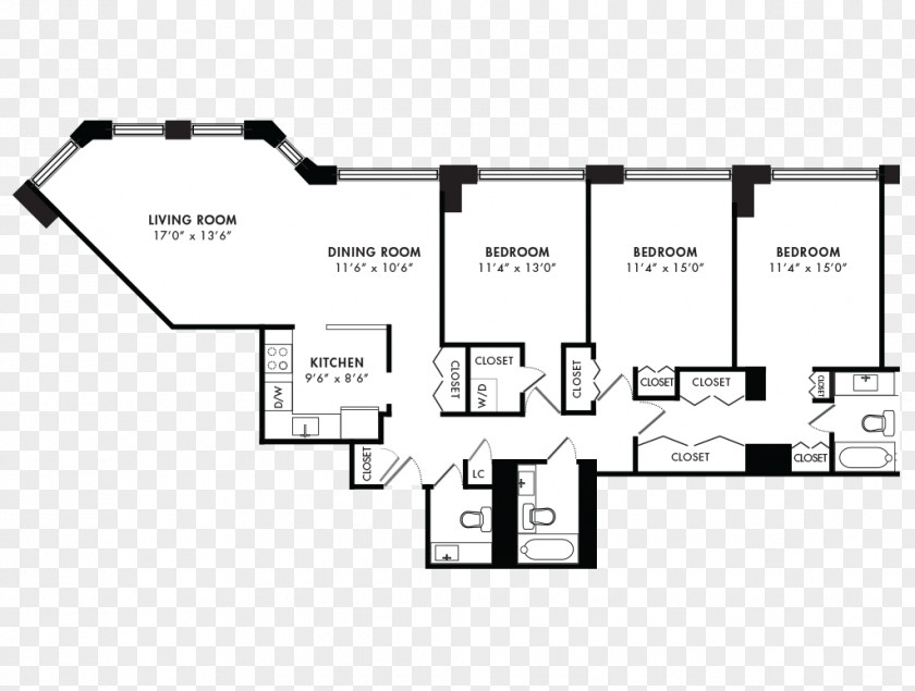 Apartment Floor Plan Bedroom Bathroom PNG