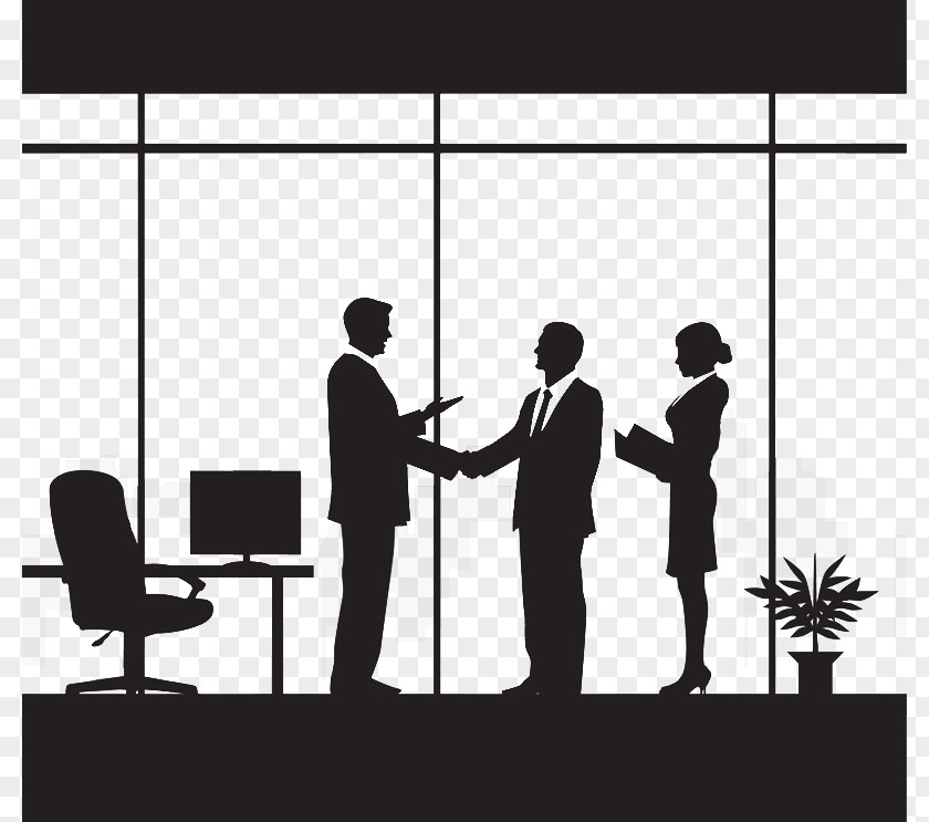 Business Cooperation Silhouette Figures Vector Businessperson Negotiation PNG