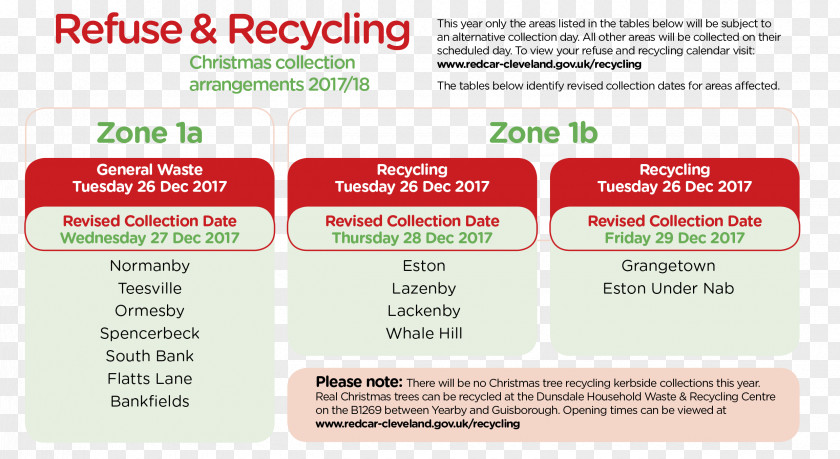Christmas Redcar Tree Waste Collection Recycling PNG