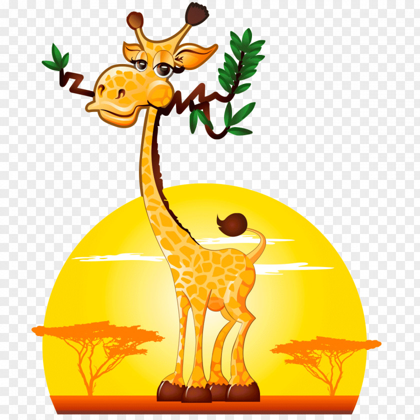 Elegant Creative Giraffe Sticker Animal Clip Art PNG