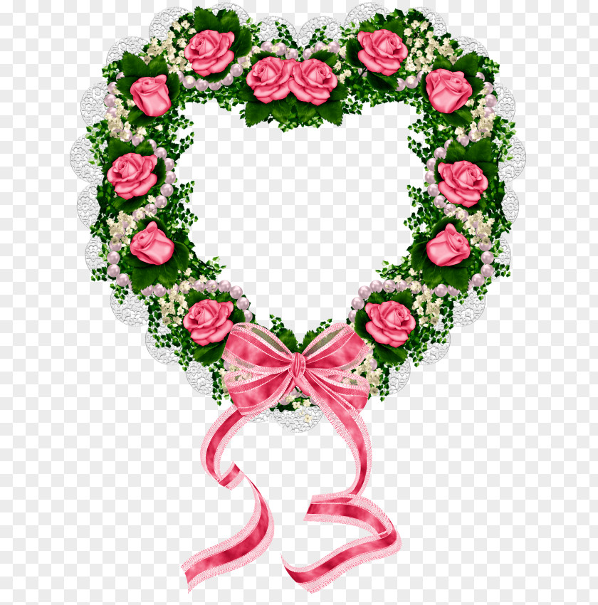 Valentine's Day Wedding Invitation Flower Wreath Garland PNG