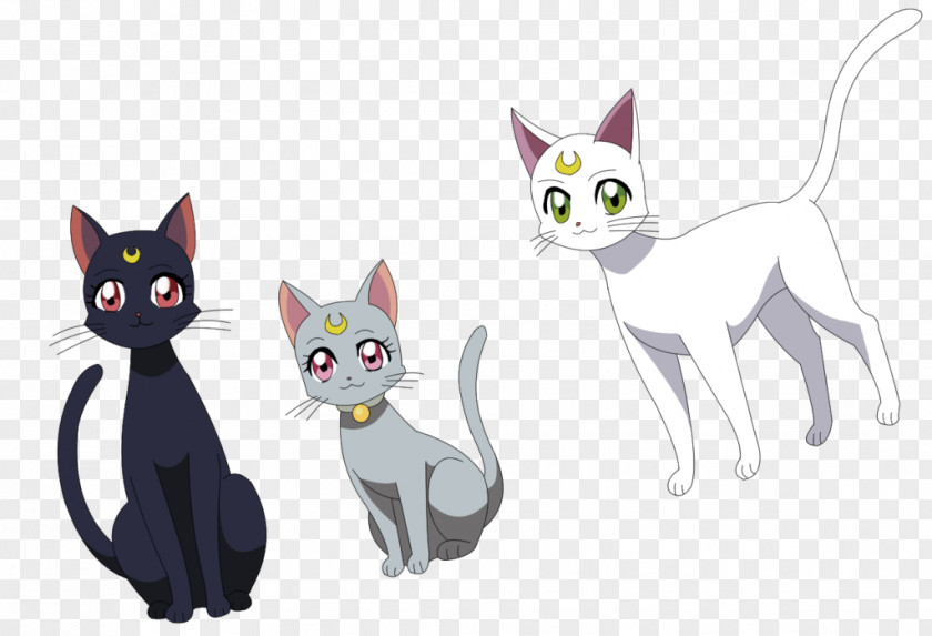 Whiskers Luna, Artemis, And Diana Sailor Moon Cat PNG