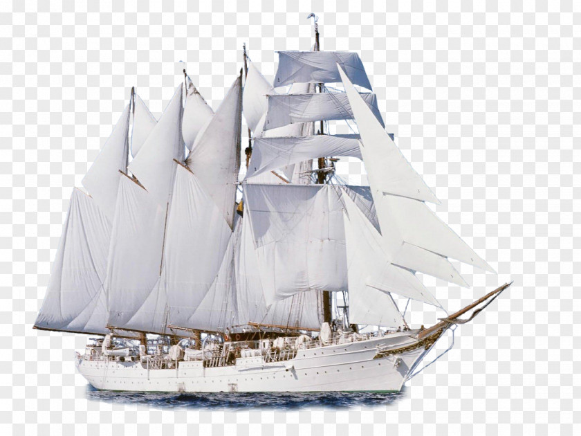 White Boat Sailing Ship Clip Art PNG