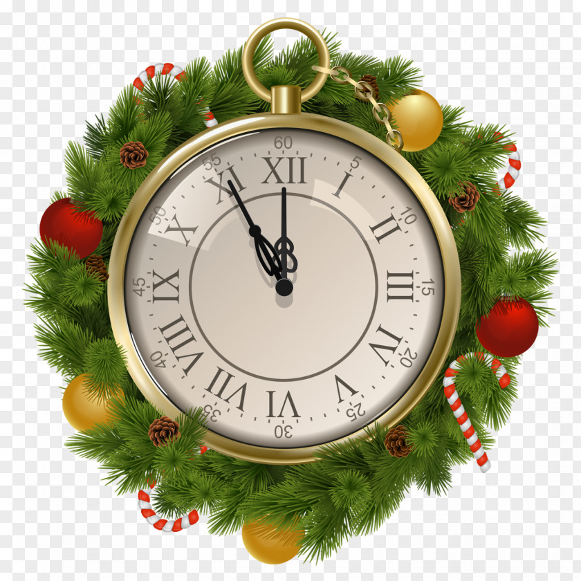 Clock Christmas New Year Clip Art PNG