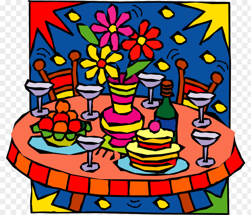 Party Food Cliparts Table Birthday Christmas Clip Art PNG