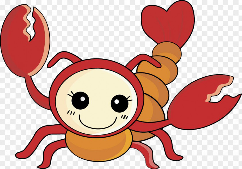 Cute Little Crab Scorpion Cartoon PNG