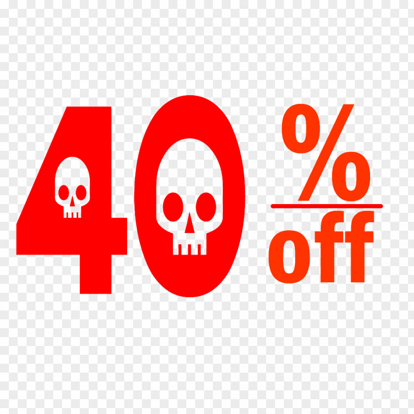 Halloween 40% Discount Tag. PNG
