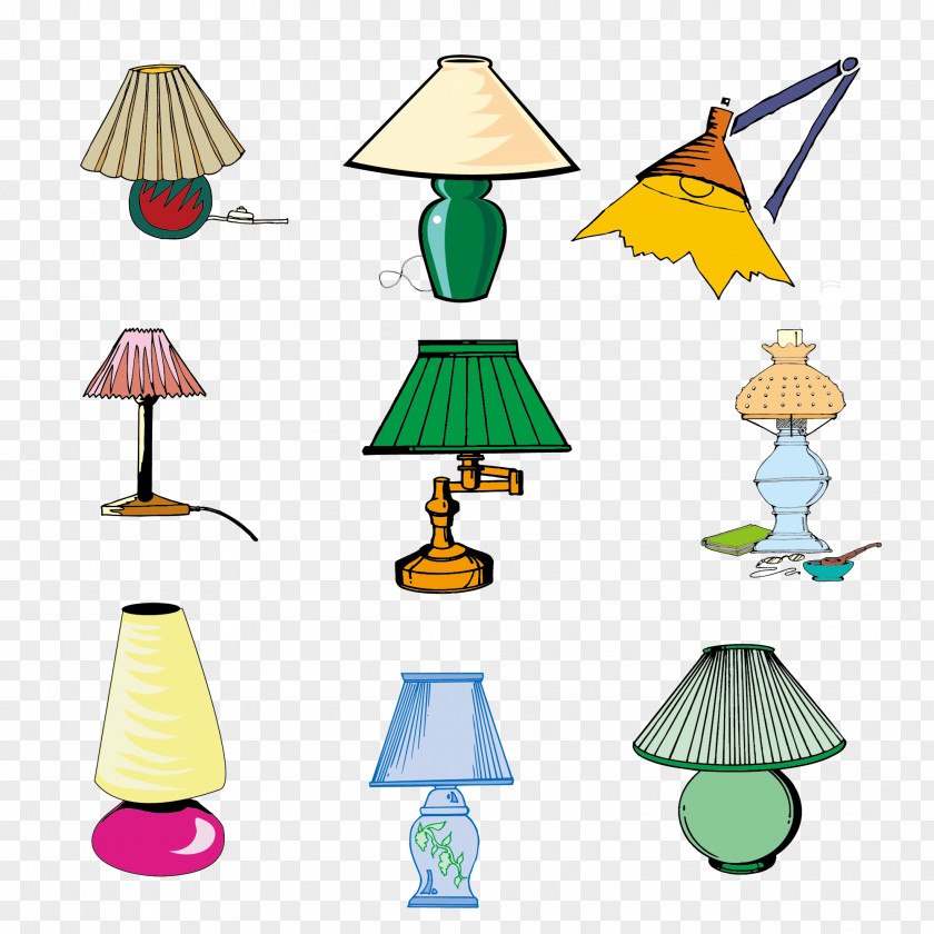 Lamp Vector Material Collection Lampe De Bureau Clip Art PNG