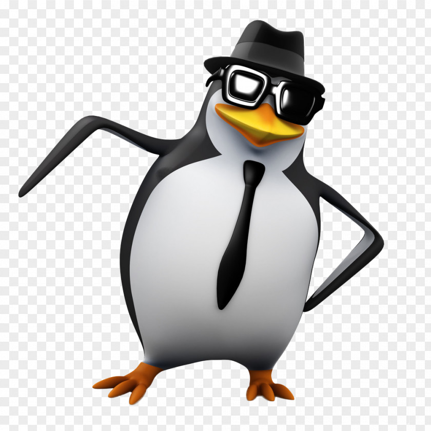 Penguin With Sunglasses Three-dimensional Space Cartoon PNG