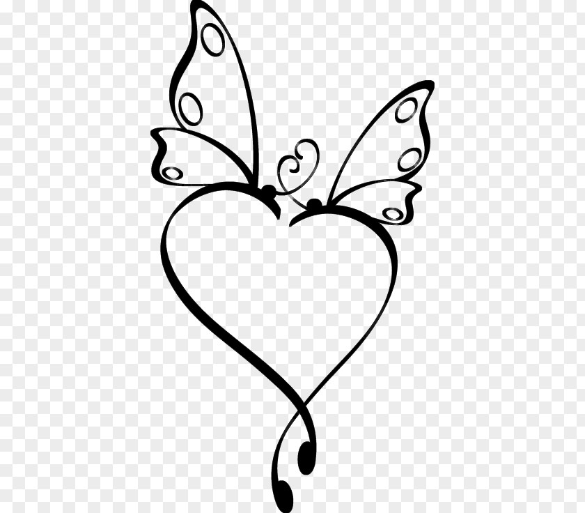 Butterfly Heart Tattoo Clip Art PNG