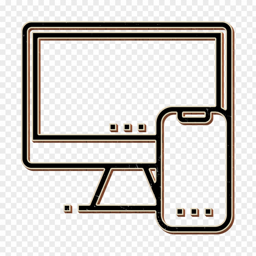 Computer And Network Icon Layout PNG