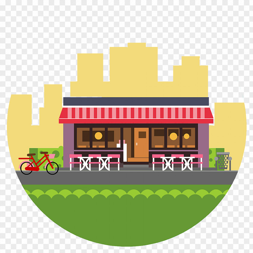Small Shops In Town Download Clip Art PNG