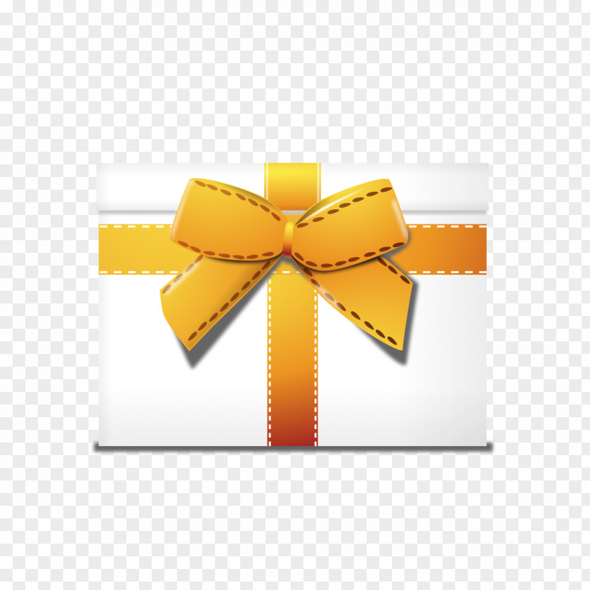 Yellow Bow Gift Box Shoelace Knot PNG