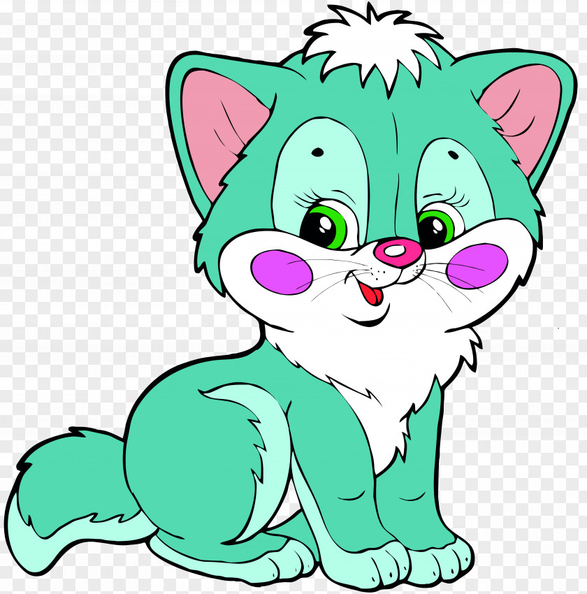 Cartoon Cat Kitten Drawing Whiskers PNG