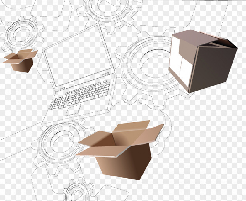 Laptop Computer Graphics And Realistic Box Background Icon PNG
