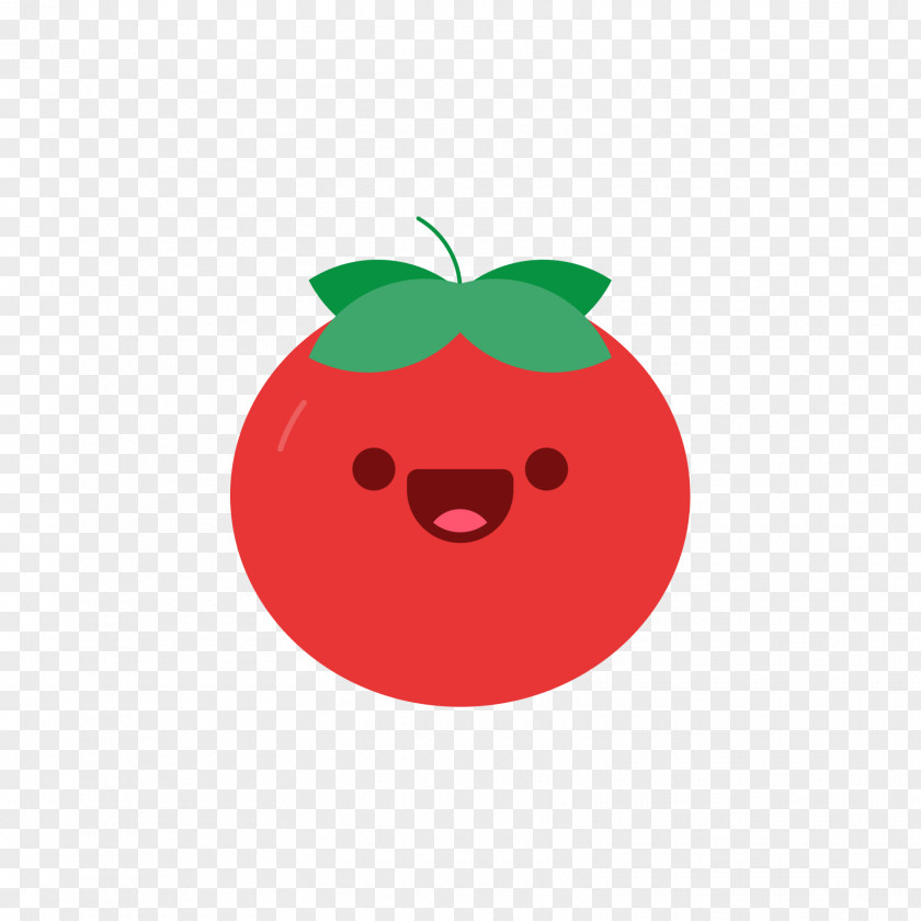 Red Cartoon Smiley Tomato PNG