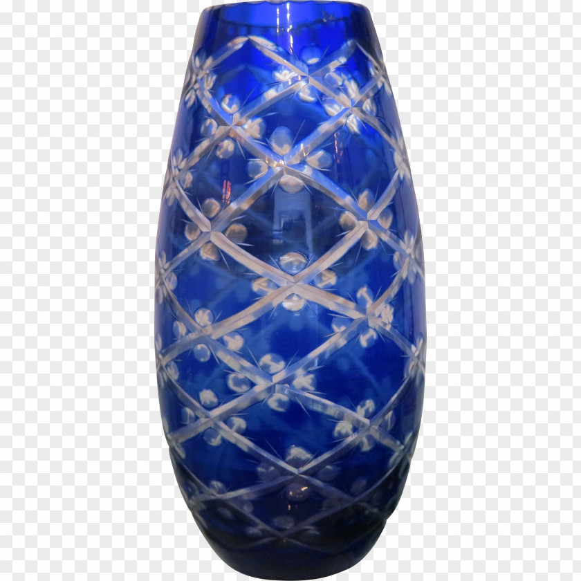 Vase Cobalt Blue Lead Glass PNG