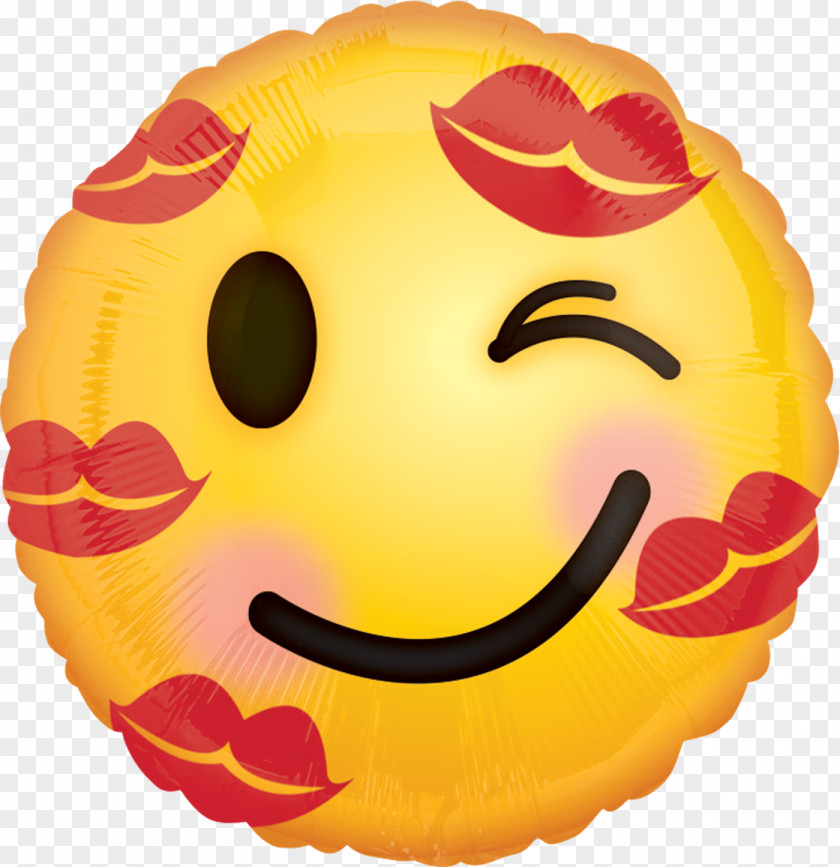 Emoji Kiss Mylar Balloon Emoticon PNG