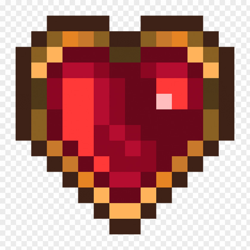 Gemstone Pixel Art 8-bit Color Heart T-shirt PNG
