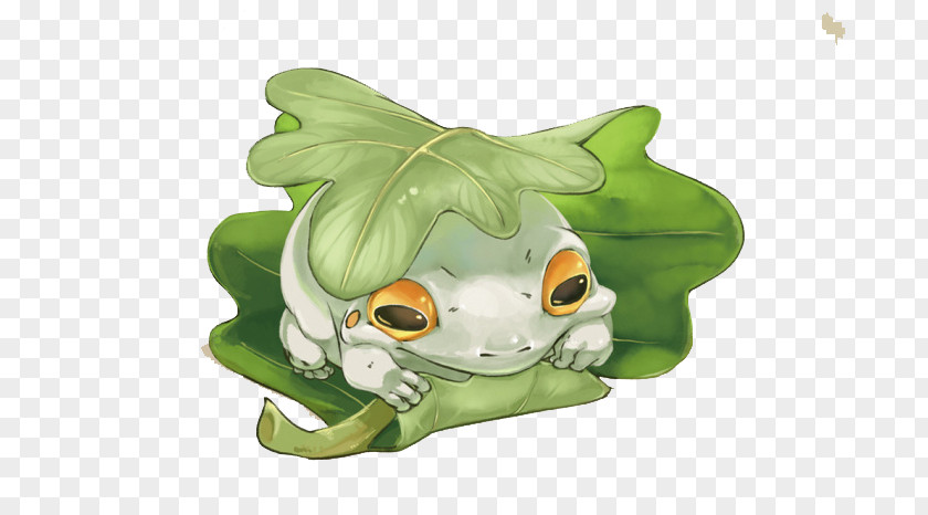 The Frogs In Leaves Tree Frog Warabimochi Cartoon Illustration PNG