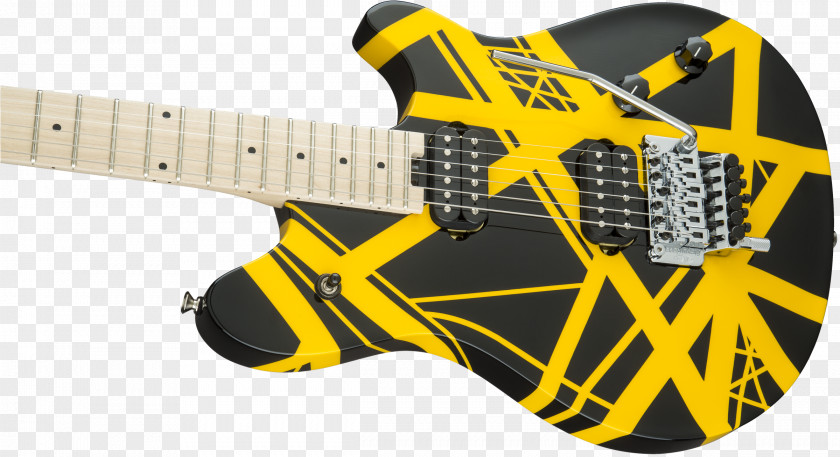 Black And Yellow Stripes Acoustic-electric Guitar Acoustic EVH Wolfgang Special PNG