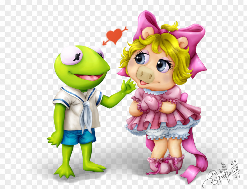 Couple Cartoon Miss Piggy Kermit The Frog Animal Beaker Muppet*Vision 3D PNG