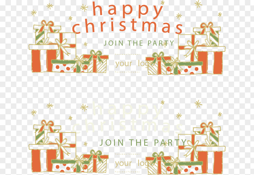 Hand-painted Banners Christmas Gift Heap Decoration Santa Claus PNG