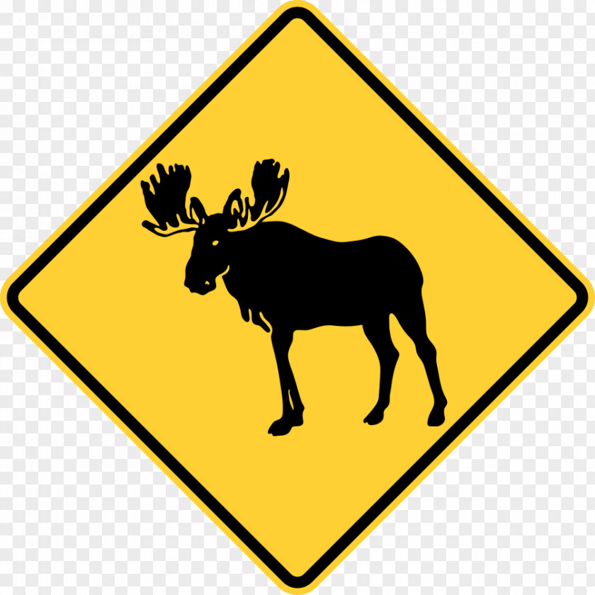 MOOSE Moose Warning Sign Traffic Deer PNG