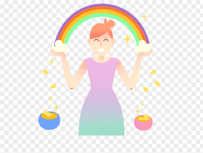 Rainbow Cartoon Circle PNG
