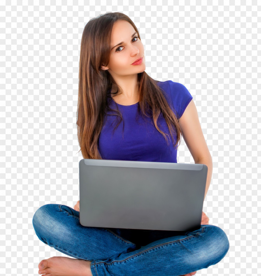 Women Sitting With Laptop Web Development World Wide Design Hosting Service PNG