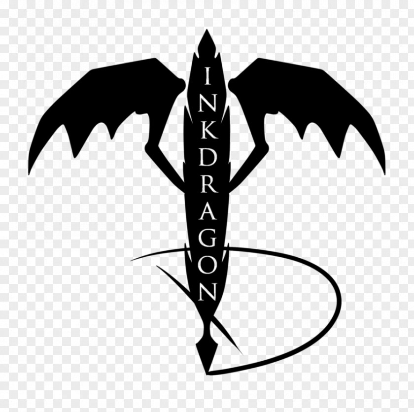 Ink Dragon Silhouette Black Clip Art PNG