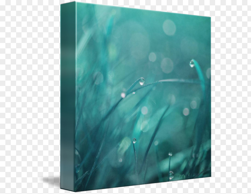 Watercolor Droplets Gallery Wrap Canvas Modern Art Turquoise PNG